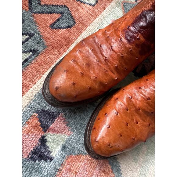 Tony Lama Full Quill Ostrich Cowboy Boots R12903L – Brown – Men’s 7 – Western - Picture 7 of 9